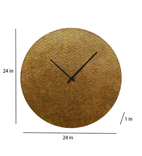 Gold Small Hammered Wall Clock