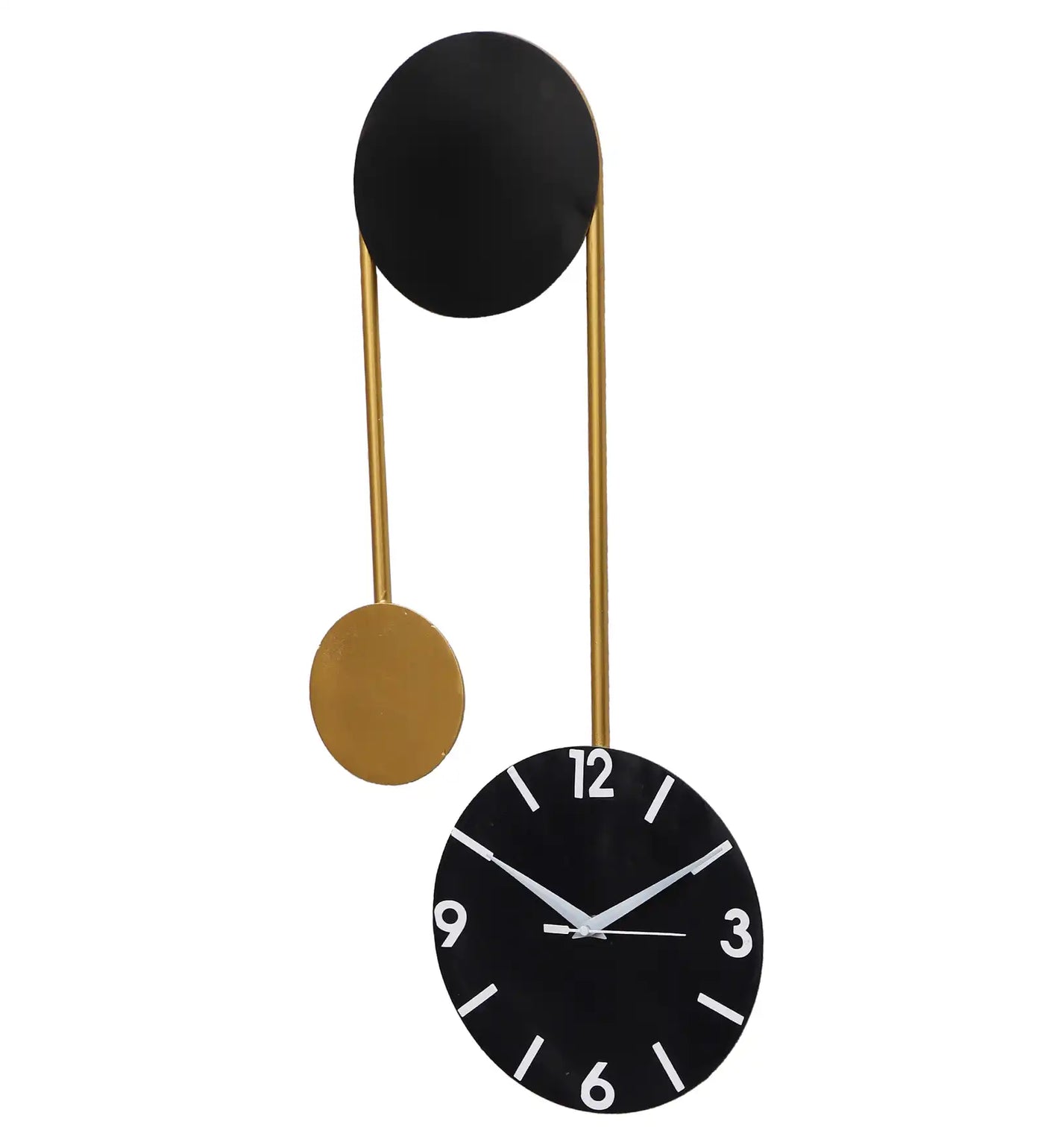 Hanging Ring Black & Gold Wall Clock