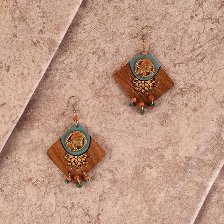 Butterfly-IV' Handcrafted Tribal Wooden Earrings - Fashion & Lifestyle - 1