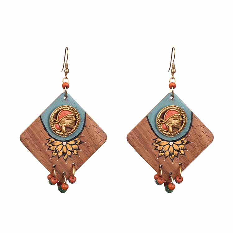 Butterfly-IV' Handcrafted Tribal Wooden Earrings - Fashion & Lifestyle - 4