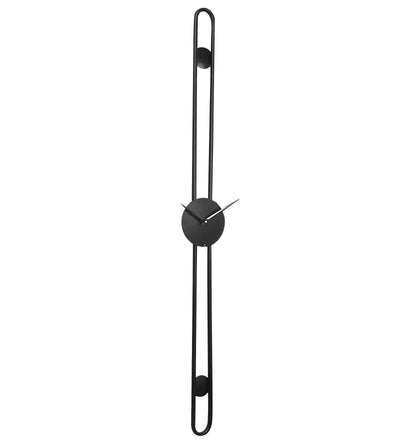 Long Striped Black Wall Clock