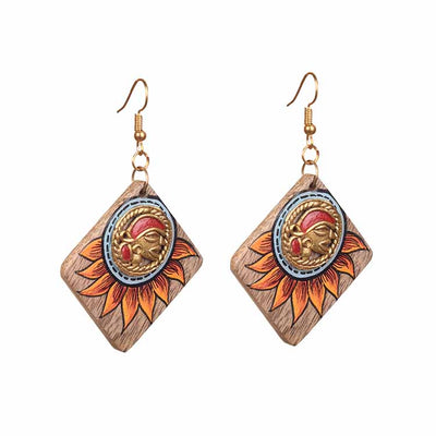 Butterfly-VI' Handcrafted Tribal Wooden Earrings - Fashion & Lifestyle - 3