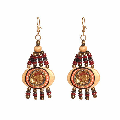 The Empress Handcrafted Tribal Dhokra Earrings in Maroon - Fashion & Lifestyle - 4