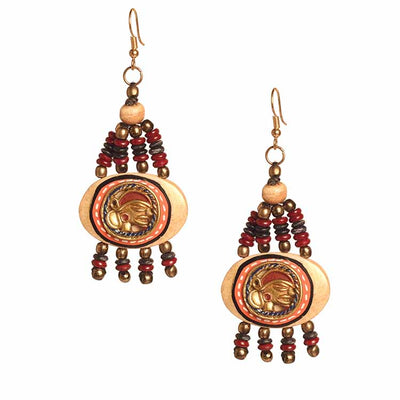 The Empress Handcrafted Tribal Dhokra Earrings in Maroon - Fashion & Lifestyle - 3