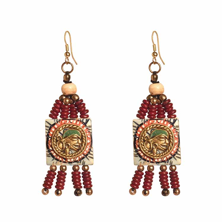 The Empress Handcrafted Tribal Dhokra Earrings in Turquoise - Fashion & Lifestyle - 4