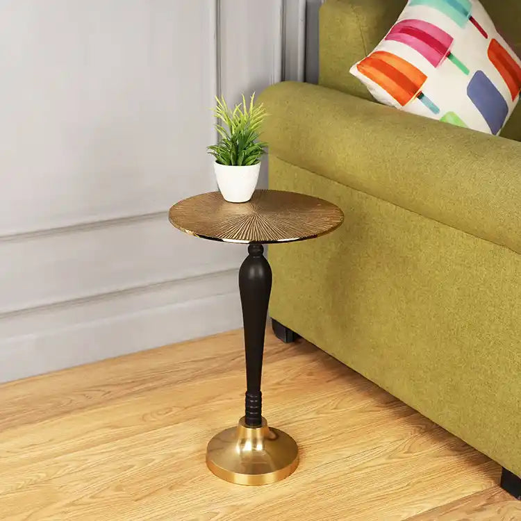 The Carla Side Table in Classical design in Raw Gold & Black Finish 61-177-48-2