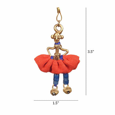 The Dancing Empress Handcrafted Brass Buttons S03, Orange - Fashion & Lifestyle - 5