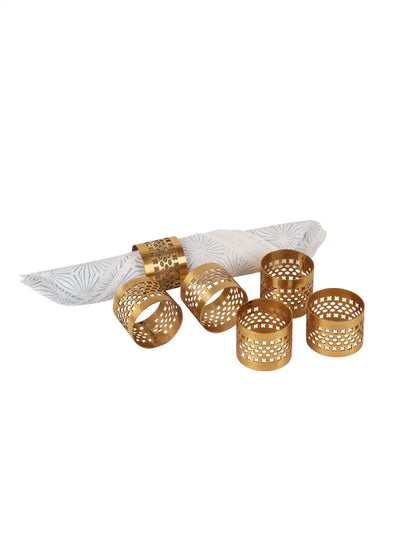 Gold Etching Napkin Ring Set of 6