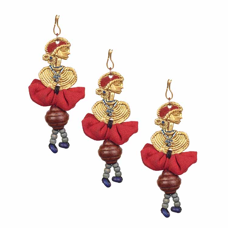 The Dancing Empress Handcrafted Brass Buttons S03, Red - Fashion & Lifestyle - 3