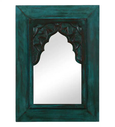 Cora Green Carved Vintage Minaret Mirror (10in x 1in x 14in) - Home Decor - 2