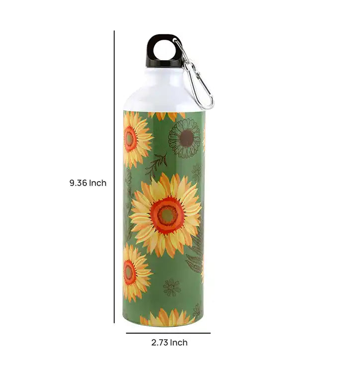 Beautiful Sunflower Printed Sipper Water Bottle Aluminium 750 ml