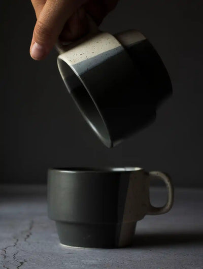Black & White Stackable Mug (Set of 2) - Dining & Kitchen - 2