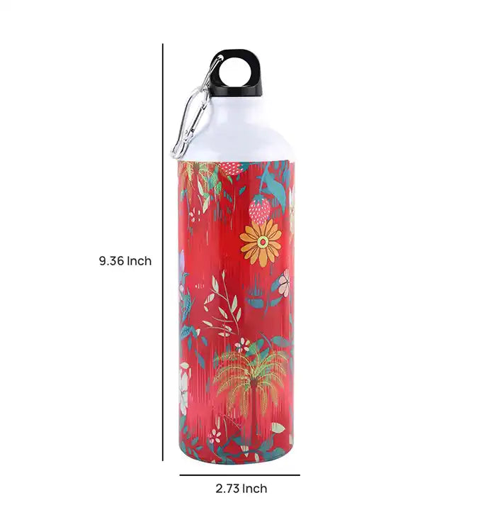 Beautiful Printed Flowers Design Sipper Water Bottle Aluminium 750 ml
