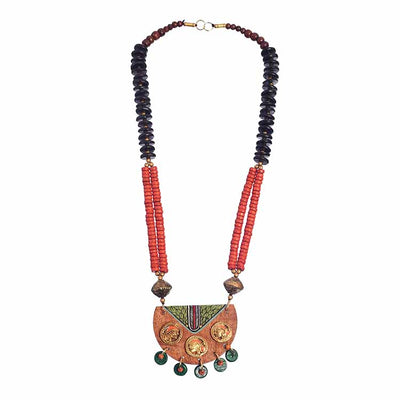 Butterflies in Greens' Handcrafted Tribal Dhokra Necklace - Fashion & Lifestyle - 4