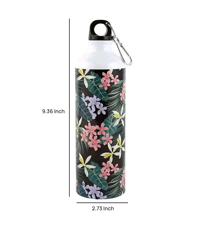 Beautiful Printed Flowers with Leaf Design Sipper Water Bottle Aluminium 750 ml