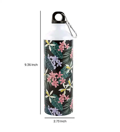 Beautiful Printed Flowers with Leaf Design Sipper Water Bottle Aluminium 750 ml