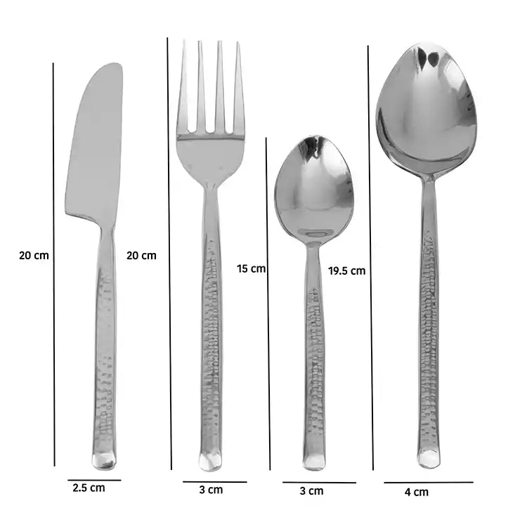 Artisan Dot Hammered Cutlery Set of 16 80-002-20 (16)
