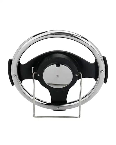 Wheel Steel Clock Silver Black- 61-035-26-1