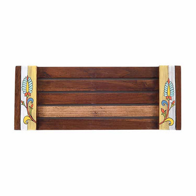 Leaf Patterns Stripped Serving Tray (15.5x6x1.5") - Dining & Kitchen - 3
