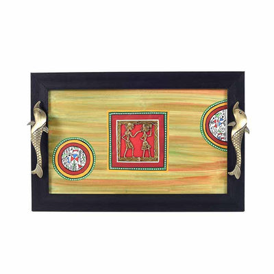 Hunter Green Dhokra Serving Tray Small (14.5x9.5x2") - Dining & Kitchen - 3