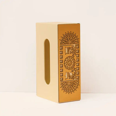 Cutwork Tissue Box (White Gold)
