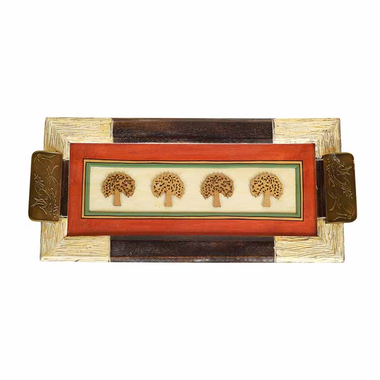 Tree of Life Handcrafted Serving Tray (18x8x1.5") - Dining & Kitchen - 2