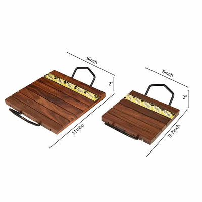 Leaf of Nature' Snacking Trays in Rosewood - Set of 2 - Dining & Kitchen - 5