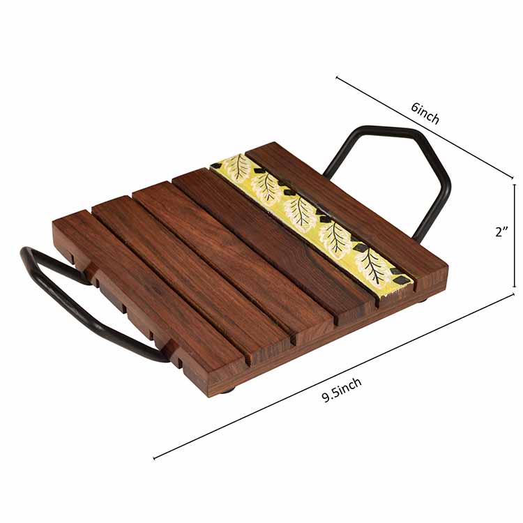 Leaf of Nature' Snack Tray in Rosewood - Dining & Kitchen - 3