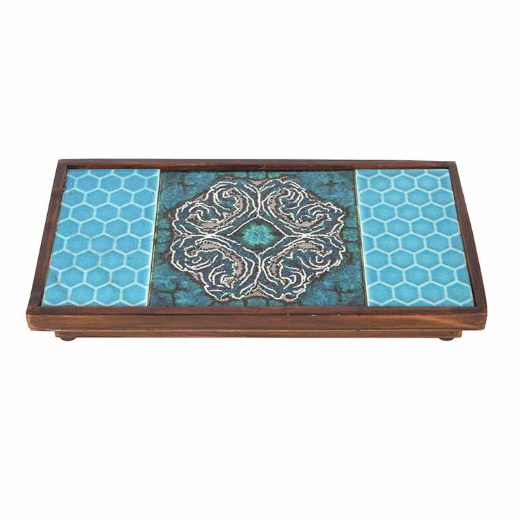 Hydrangea Handcrafted Tray - Dining & Kitchen - 2
