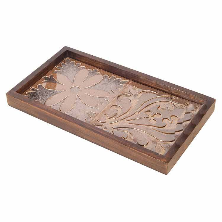 Floral Serenade Handcrafted Tray - Dining & Kitchen - 2