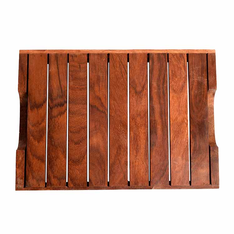 Trays with Flower Patterns Handcrafted in Rosewood - Set of 2 (14x10/12x8.5") - Dining & Kitchen - 7