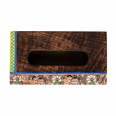 Tissue Box Handcrafted in Wood with Madhubani Painting (9x5x2.5") - Dining & Kitchen - 7