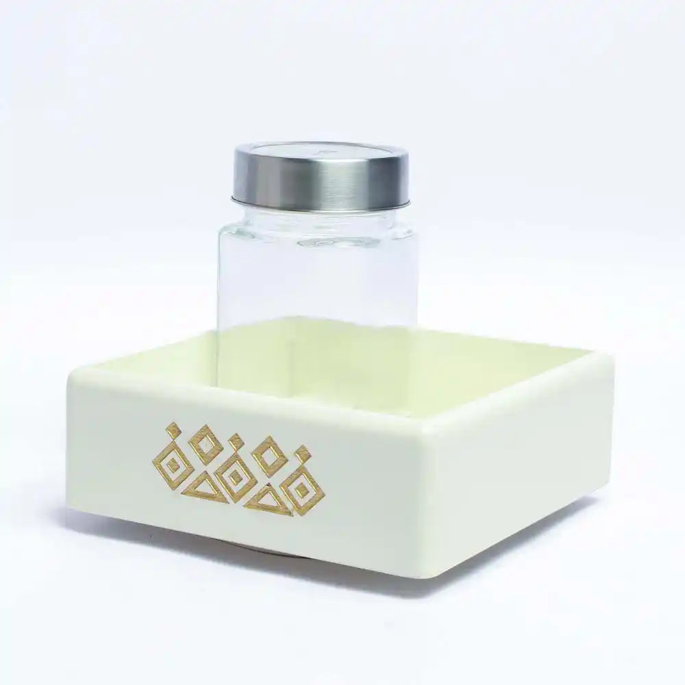 Off-White Revolving Jar Tray Organiser