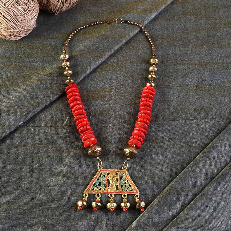 Tribal Trinity Handcrafted Dhokra Necklace - Fashion & Lifestyle - 1