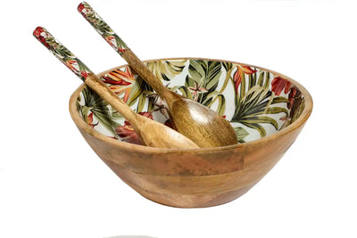 Wooden Salad Bowl with 2 Servers - Dining & Kitchen - 3