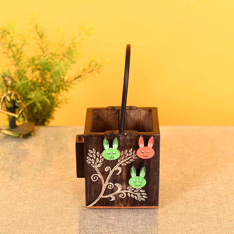 Jungle Animals Cutlery Holder Box (4.5x3.5x9") - Dining & Kitchen - 2