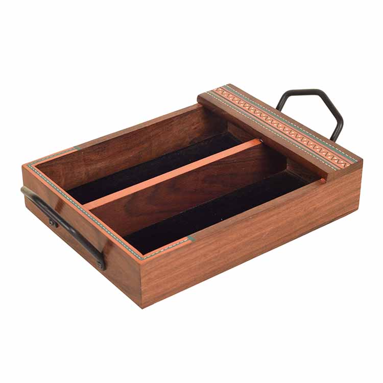 Handcrafted Cutlery Holder Box (12x7x2.5") - Dining & Kitchen - 3