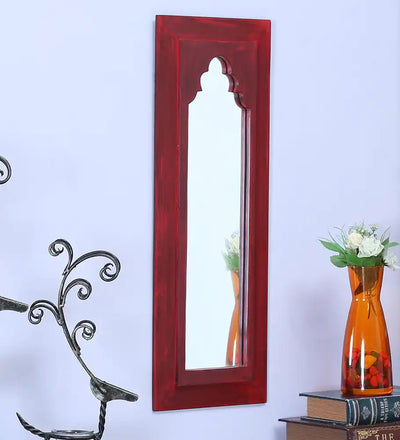 Thea Red Vintage Minaret Mirror (9in x 1in x 24in) - Home Decor - 2