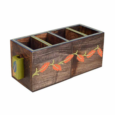 Autumn Leaf Cutlery Stand Handcrafted in Wood - Dining & Kitchen - 7