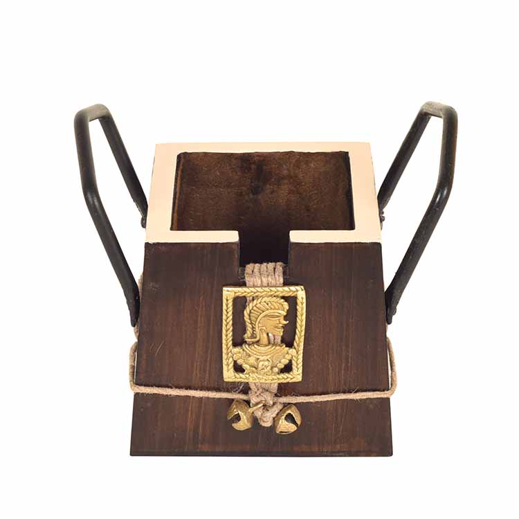 Handcrafted Wooden Cutlery Storage Box (3.5x5x3.5") - Dining & Kitchen - 3