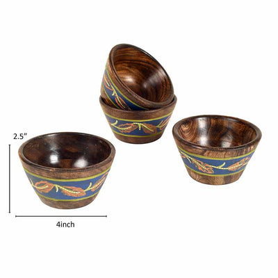 Handpainted Wooden Autumn Leaf Bowls - Set of 4 - Dining & Kitchen - 5