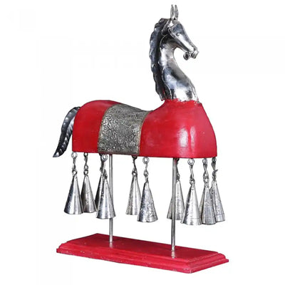 Red Horse Figurine On Stand (12in x 3in x 12in) - Home Decor - 5