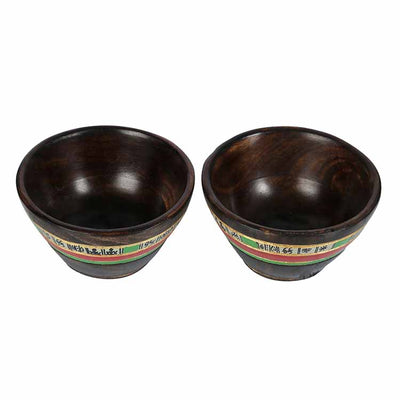 Bowls & Tray in Wood Handpainted, Fish Handles - Set of 3 (11x5") - Dining & Kitchen - 6