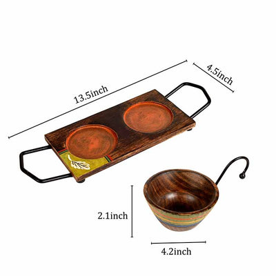 Hooked Snack Bowls Set of 2 with Rectangular Tray (Small) (13.5x4.5x4.5") - Dining & Kitchen - 5
