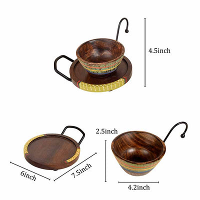 Hooked Snack Bowls with Round Tray - 2 Sets (Large) (7.5x6x4.5/ 7.5x6x4.5") - Dining & Kitchen - 5