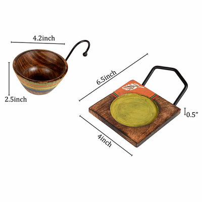 Hooked Snack Bowl with Square Tray - 2 Sets (6.5x4x4.5/ 6.5x4x4.5") - Dining & Kitchen - 5