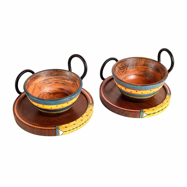 Ringo Snack Bowls with Round Tray - Two Set (Large) (6x6x2.5/ 4x4x3.5") - Dining & Kitchen - 2