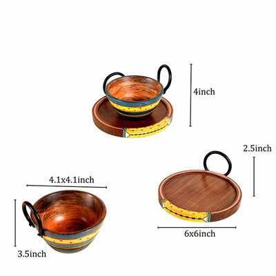 Ringo Snack Bowls with Round Tray - Two Set (Large) (6x6x2.5/ 4x4x3.5") - Dining & Kitchen - 5