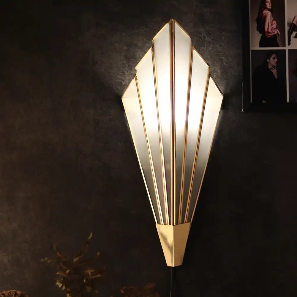 Triangular Abstract Luxe Wall Lamp with Frosted Glass 80-007-43