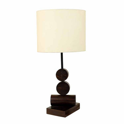Tao I Wooden Table Lamp with Shallow Drum Shade-Height - 21'' - Decor & Living - 3
